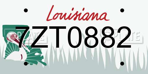 7ZT0882 Louisiana License Plate