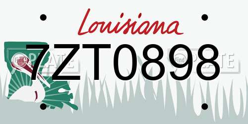 7ZT0898 Louisiana License Plate