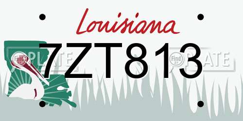7ZT813 Louisiana License Plate