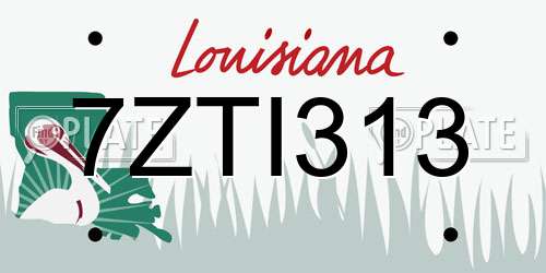 7ZTI313 Louisiana License Plate