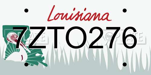 7ZTO276 Louisiana License Plate