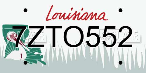 7ZTO552 Louisiana License Plate