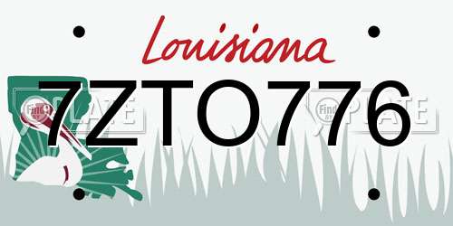 7ZTO776 Louisiana License Plate