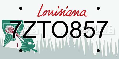 7ZTO857 Louisiana License Plate