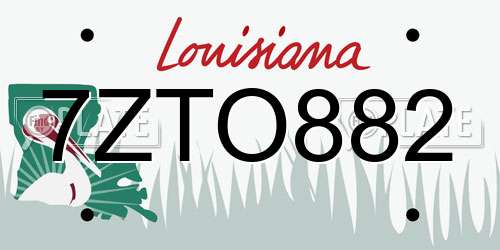7ZTO882 Louisiana License Plate