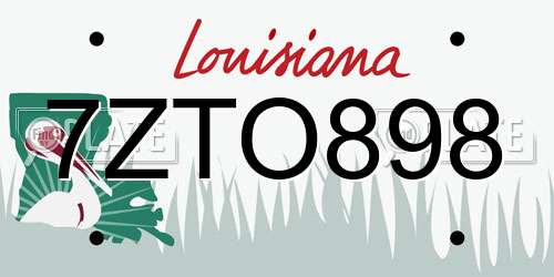 7ZTO898 Louisiana License Plate