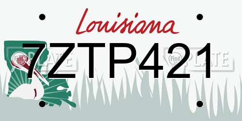 7ZTP421 Louisiana License Plate