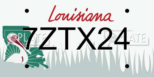 7ZTX24 Louisiana License Plate