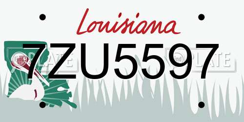 7ZU5597 Louisiana License Plate
