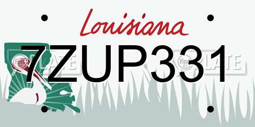 7ZUP331 Louisiana License Plate