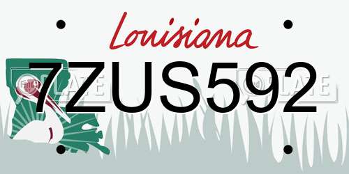 7ZUS592 Louisiana License Plate