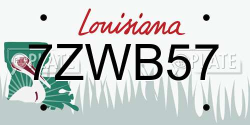 7ZWB57 Louisiana License Plate