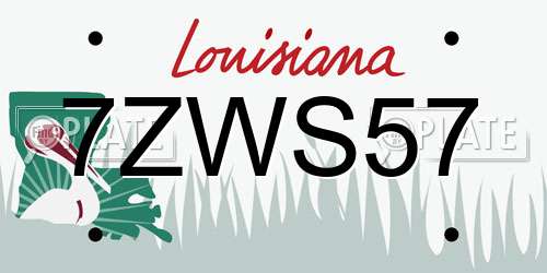 7ZWS57 Louisiana License Plate
