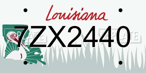 7ZX2440 Louisiana License Plate