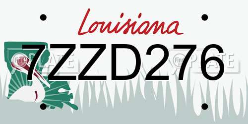 7ZZD276 Louisiana License Plate