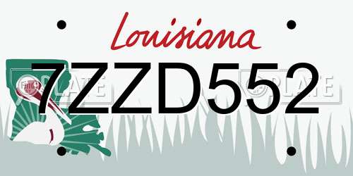 7ZZD552 Louisiana License Plate