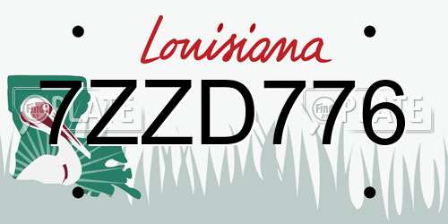 7ZZD776 Louisiana License Plate