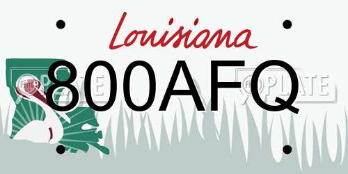 800AFQ Louisiana License Plate