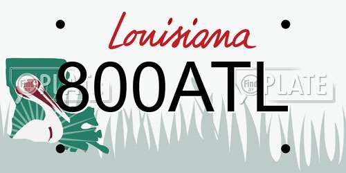 800ATL Louisiana License Plate