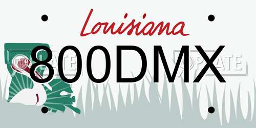 800DMX Louisiana License Plate