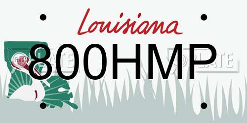 800HMP Louisiana License Plate