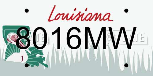 8016MW Louisiana License Plate