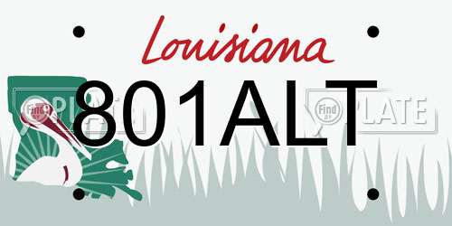 801ALT Louisiana License Plate