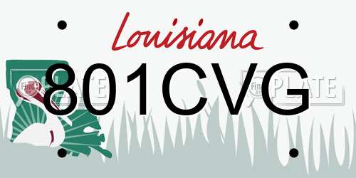 801CVG Louisiana License Plate
