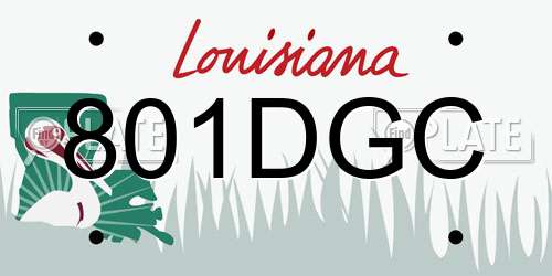 801DGC Louisiana License Plate