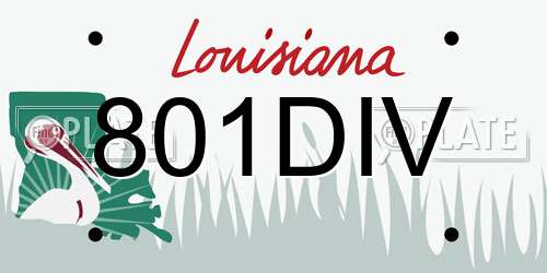 801DIV Louisiana License Plate