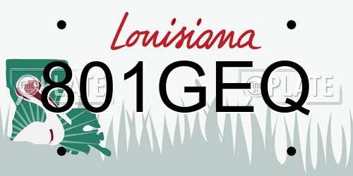 801GEQ Louisiana License Plate