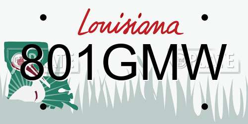 801GMW Louisiana License Plate