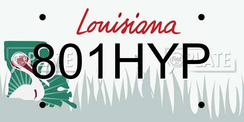 801HYP Louisiana License Plate
