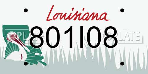 801I08 Louisiana License Plate