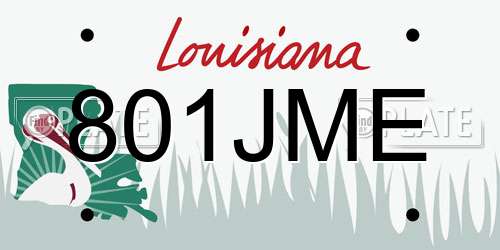 801JME Louisiana License Plate