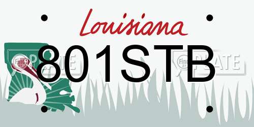 801STB Louisiana License Plate