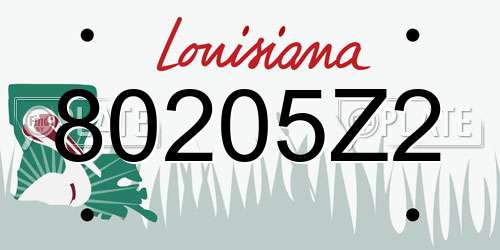 80205Z2 Louisiana License Plate