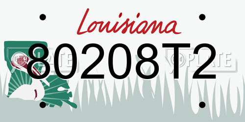 80208T2 Louisiana License Plate
