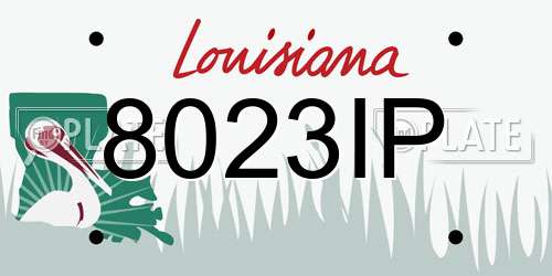 8023IP Louisiana License Plate