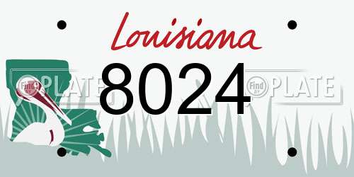 8024 Louisiana License Plate