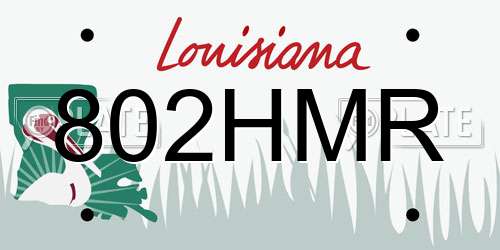 802HMR Louisiana License Plate