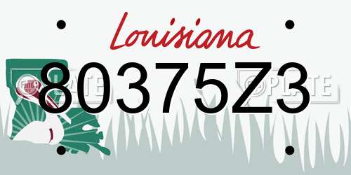 80375Z3 Louisiana License Plate