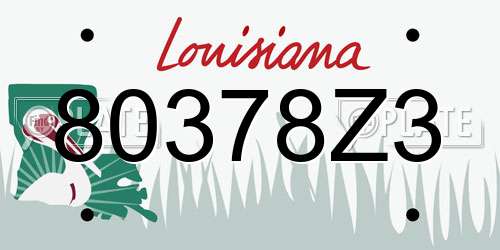 80378Z3 Louisiana License Plate