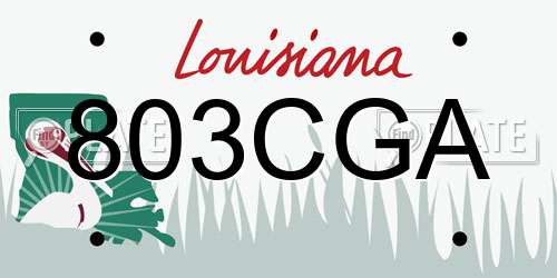 803CGA Louisiana License Plate