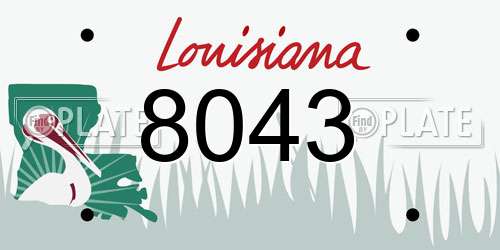 8043 Louisiana License Plate