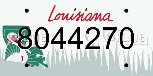 8044270 Louisiana License Plate