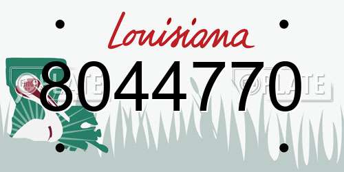 8044770 Louisiana License Plate