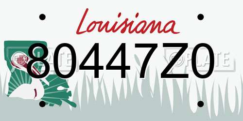 80447Z0 Louisiana License Plate