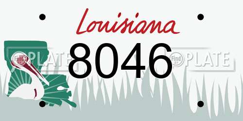 8046 Louisiana License Plate