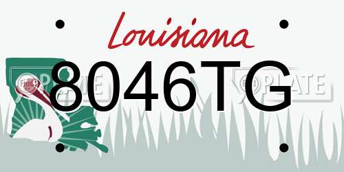 8046TG Louisiana License Plate